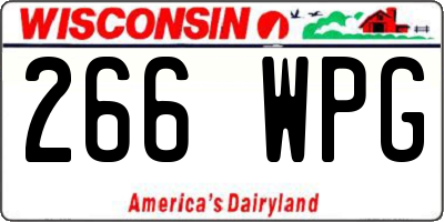 WI license plate 266WPG