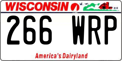 WI license plate 266WRP