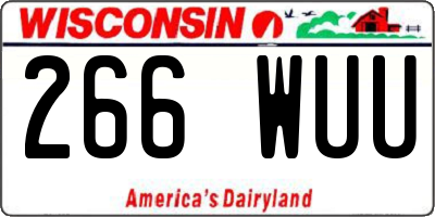 WI license plate 266WUU