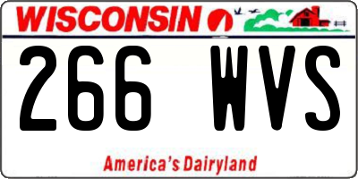 WI license plate 266WVS