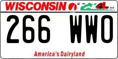 WI license plate 266WWO