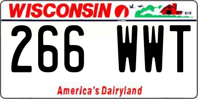 WI license plate 266WWT