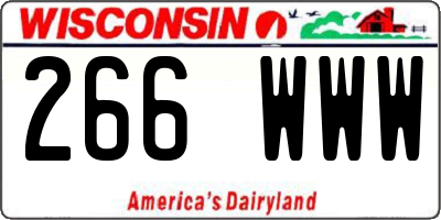 WI license plate 266WWW