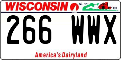 WI license plate 266WWX