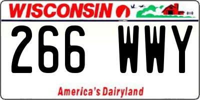 WI license plate 266WWY