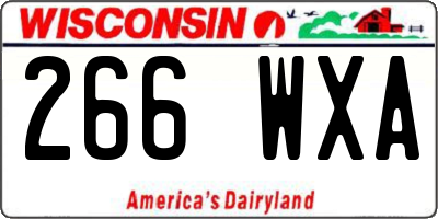 WI license plate 266WXA