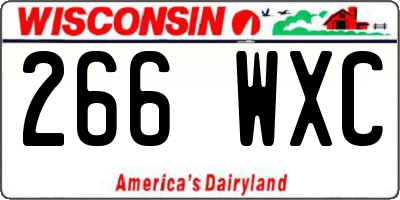 WI license plate 266WXC