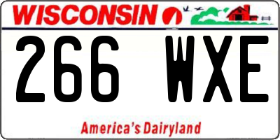 WI license plate 266WXE