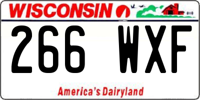 WI license plate 266WXF