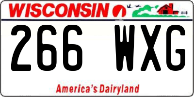 WI license plate 266WXG