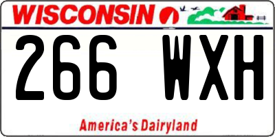 WI license plate 266WXH