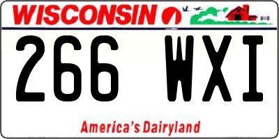 WI license plate 266WXI