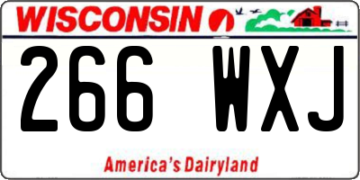 WI license plate 266WXJ