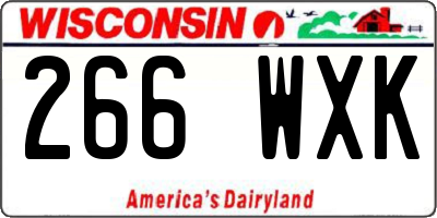 WI license plate 266WXK