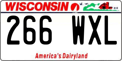 WI license plate 266WXL