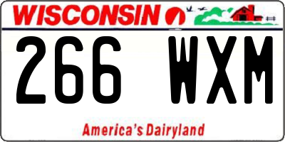 WI license plate 266WXM