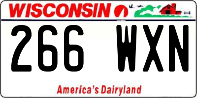 WI license plate 266WXN