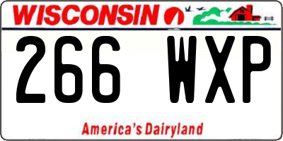 WI license plate 266WXP