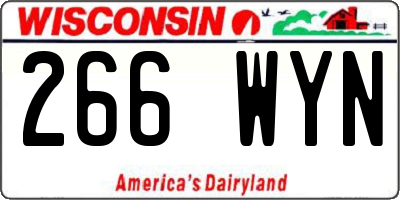 WI license plate 266WYN