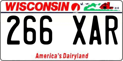 WI license plate 266XAR