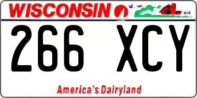 WI license plate 266XCY