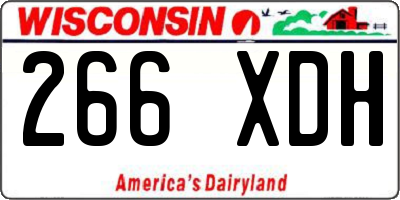 WI license plate 266XDH