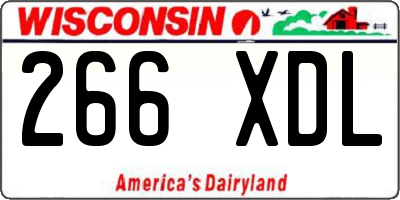 WI license plate 266XDL