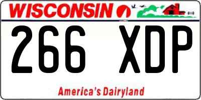 WI license plate 266XDP