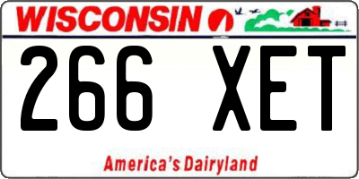 WI license plate 266XET