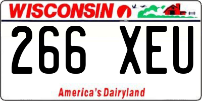 WI license plate 266XEU