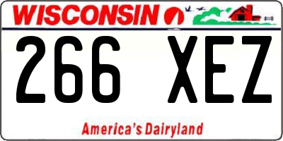 WI license plate 266XEZ