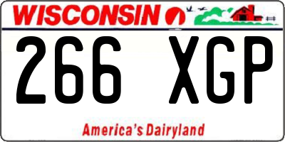 WI license plate 266XGP