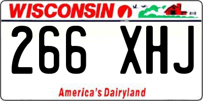 WI license plate 266XHJ
