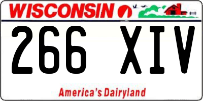 WI license plate 266XIV