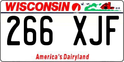 WI license plate 266XJF