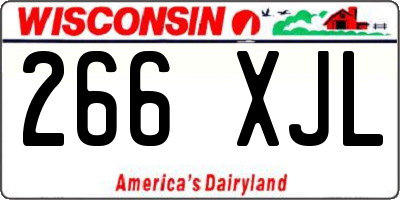 WI license plate 266XJL
