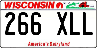 WI license plate 266XLL