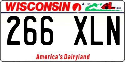 WI license plate 266XLN
