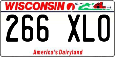 WI license plate 266XLO