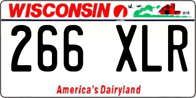WI license plate 266XLR