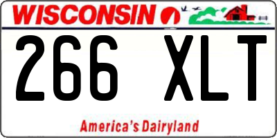 WI license plate 266XLT