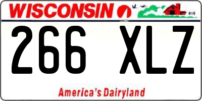 WI license plate 266XLZ