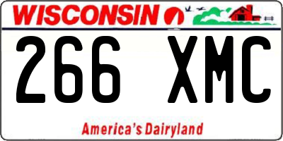WI license plate 266XMC