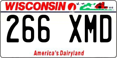WI license plate 266XMD