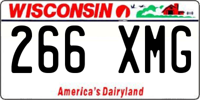 WI license plate 266XMG