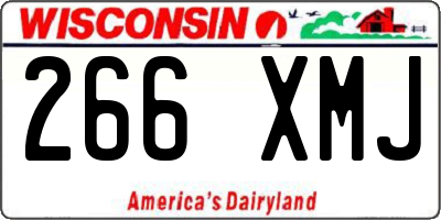 WI license plate 266XMJ