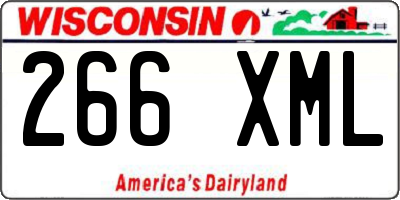 WI license plate 266XML