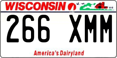 WI license plate 266XMM
