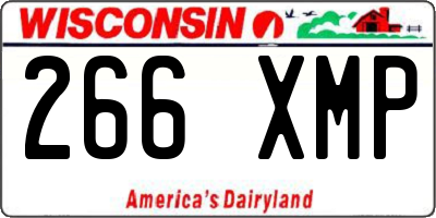 WI license plate 266XMP