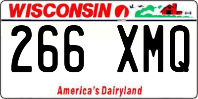 WI license plate 266XMQ